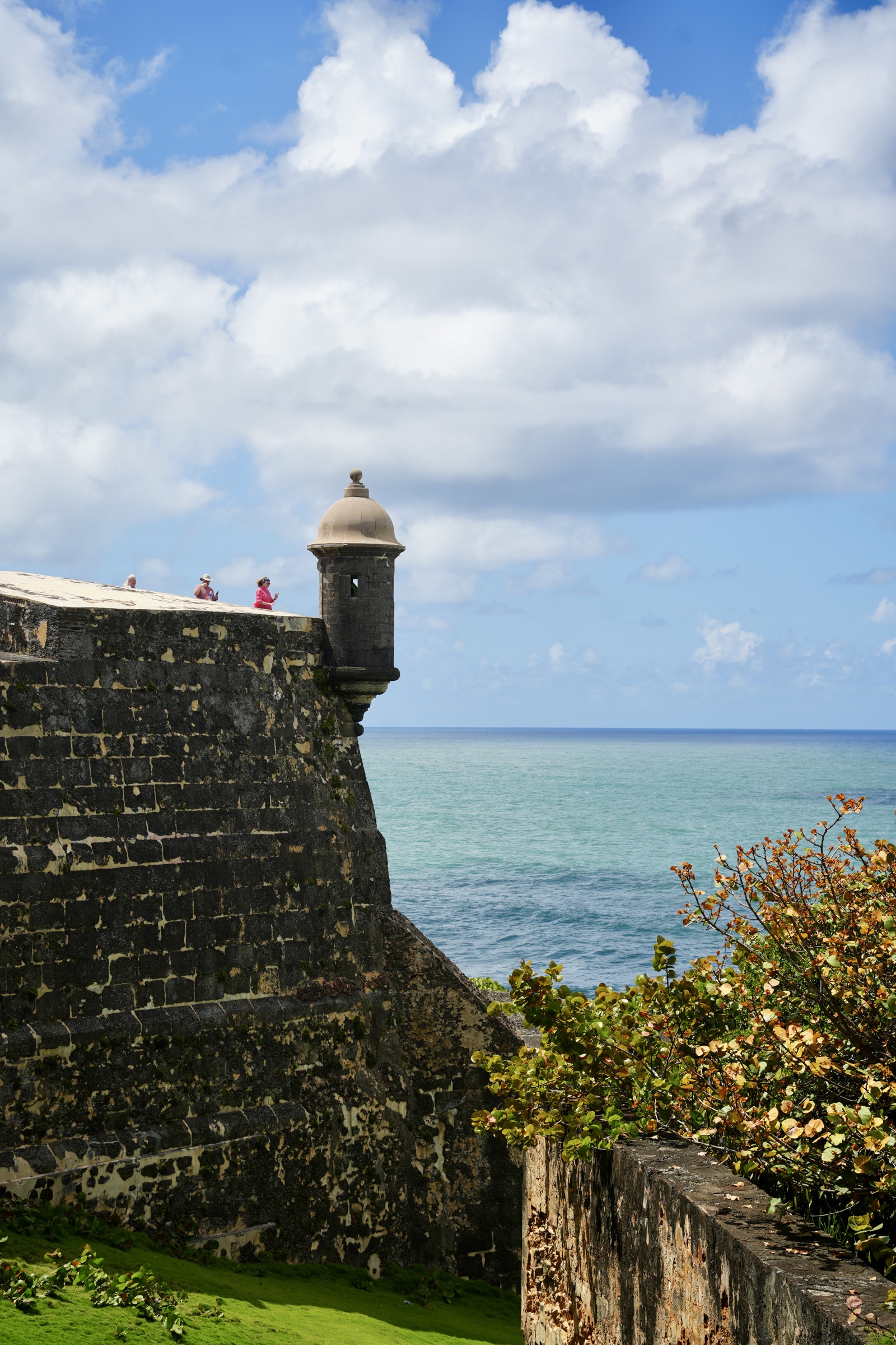 Stone sentry box above the sea